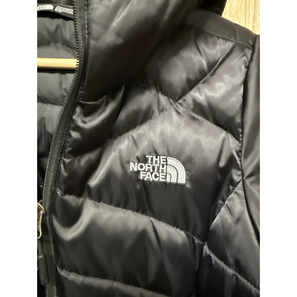 The North Face Aconcagua II Down Puffer Parka Jacket Black Womens Small Hooded - Picture 2 of 7